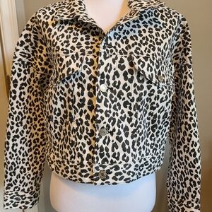 H&M &Denim Animal Print Black & White Leopard Ladies Jacket S